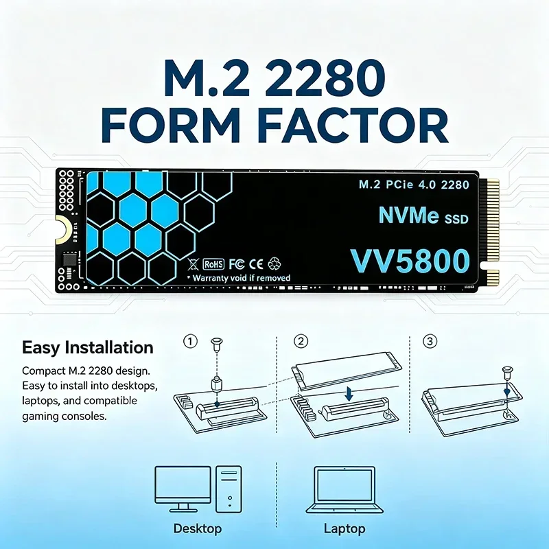 VV5800 M.2 NVMe SSD 500GB 1TB  - đánh giá và giá M.2 Nvme 4Tb Pcie 4.0 Ssd