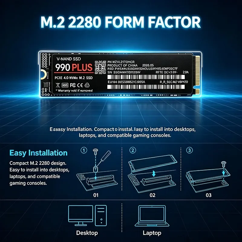 990 Plus SSD 500GB/1TB/2TB/4TB - đánh giá và giá M.2 Nvme 4Tb Pcie 4.0 Ssd